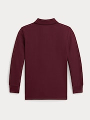 Polo Ralph Lauren Purple Boys Long Sleeve Cotton Pique Polo Shirt - Image 2 of 2