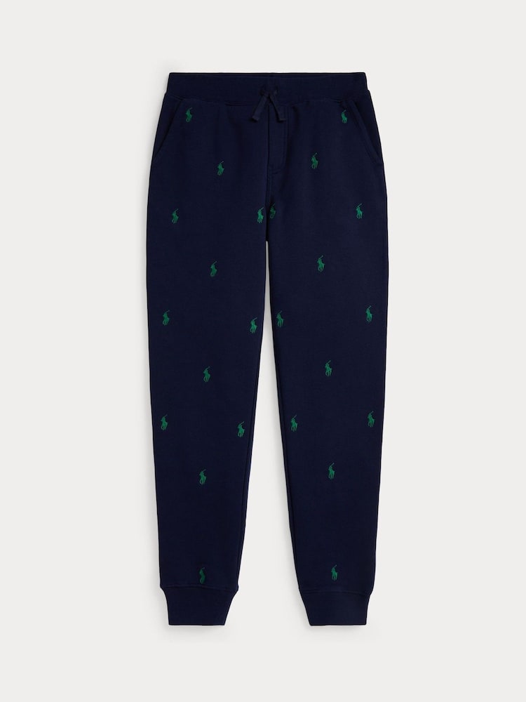 Polo Ralph Lauren Blue Boys All-Over Pony Logo Joggers - Image 1 of 2