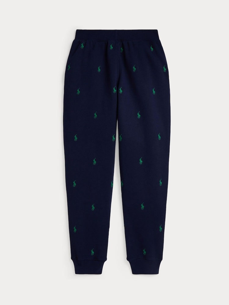Polo Ralph Lauren Blue Boys All-Over Pony Logo Joggers - Image 2 of 2
