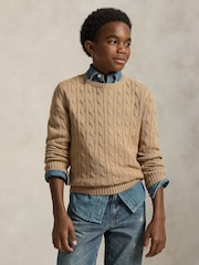 Polo Ralph Lauren Natural Boys Cable Knit Jumper - Image 1 of 5