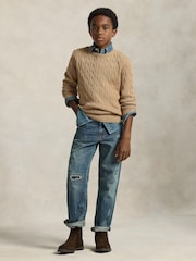Polo Ralph Lauren Natural Boys Cable Knit Jumper - Image 2 of 5
