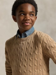 Polo Ralph Lauren Natural Boys Cable Knit Jumper - Image 3 of 5