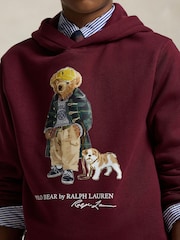 Polo Ralph Lauren Red Boys Bear Graphic Print Hoodie - Image 3 of 5