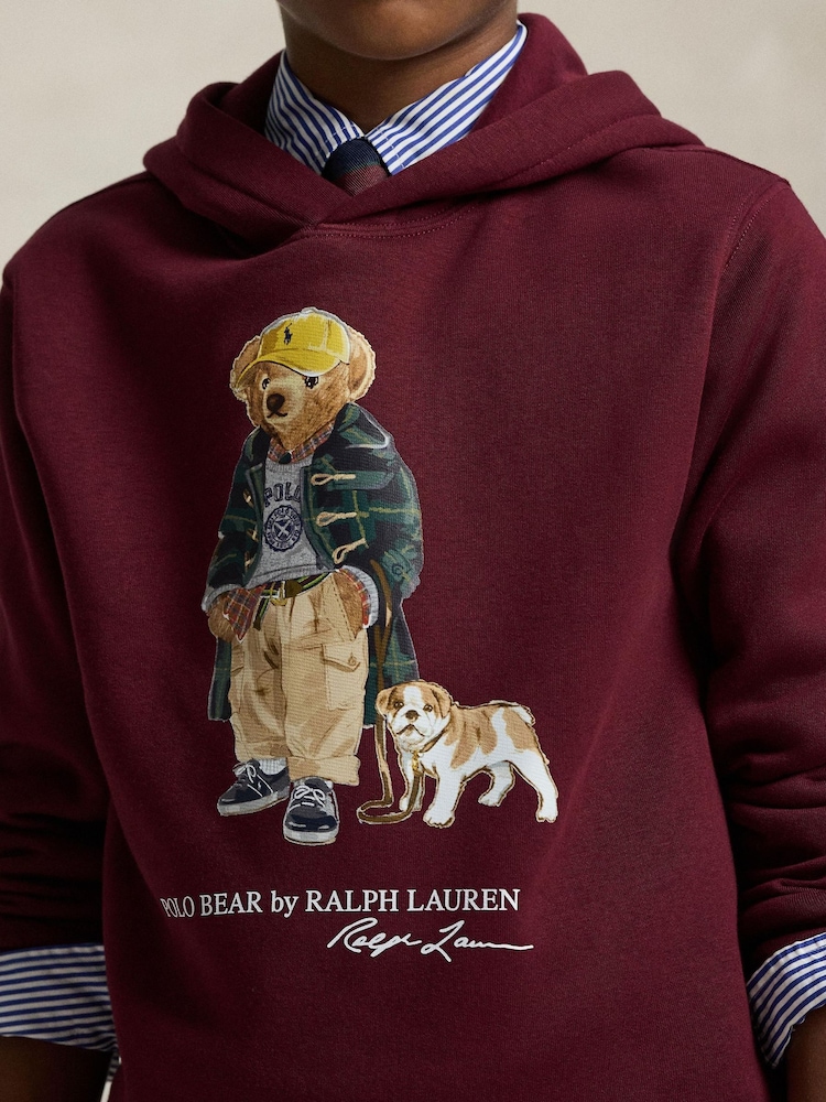 Polo Ralph Lauren Red Boys Bear Graphic Print Hoodie - Image 5 of 5 Polo Ralph Lauren Red Boys Bear Graphic Print Hoodie - Image 5 of 5
