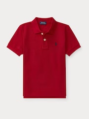 Polo Ralph Lauren Berry Red Cotton Pique Polo Shirt - Image 4 of 5