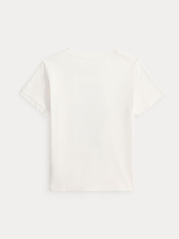 Polo Ralph Lauren White Boys Bear Graphic Print T-Shirt - Image 2 of 2