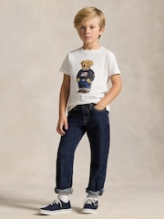 Polo Ralph Lauren White Boys Bear Graphic Print T-Shirt - Image 3 of 6