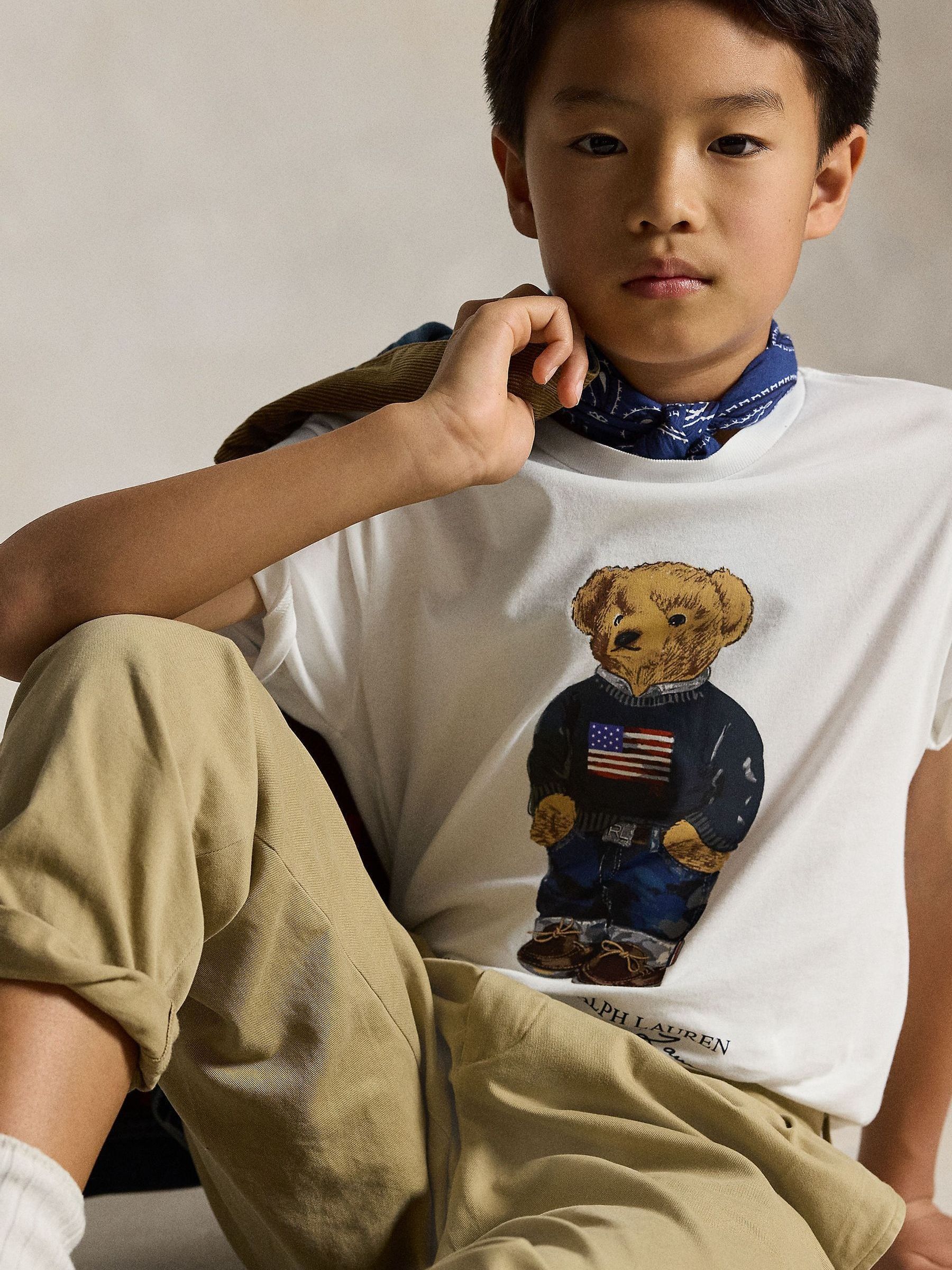 Buy Polo Ralph Lauren White Bear Graphic Print T-Shirt from Next USA