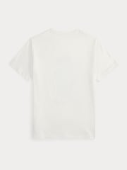Polo Ralph Lauren White Boys Bear Graphic Print T-Shirt - Image 6 of 6