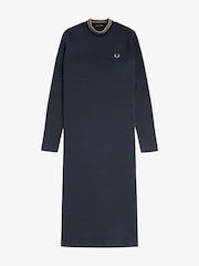 Navy Metallic Knit Polo Dress - Image 1 of 2
