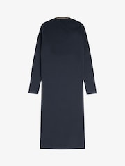 Navy Metallic Knit Polo Dress - Image 2 of 2