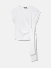 Mint Velvet White Tie Detail 100% Cotton T-Shirt - Image 5 of 7