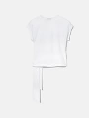 Mint Velvet White Tie Detail 100% Cotton T-Shirt - Image 6 of 7