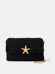 Mint Velvet Black Woven Crossbody Bag - Image 2 of 6