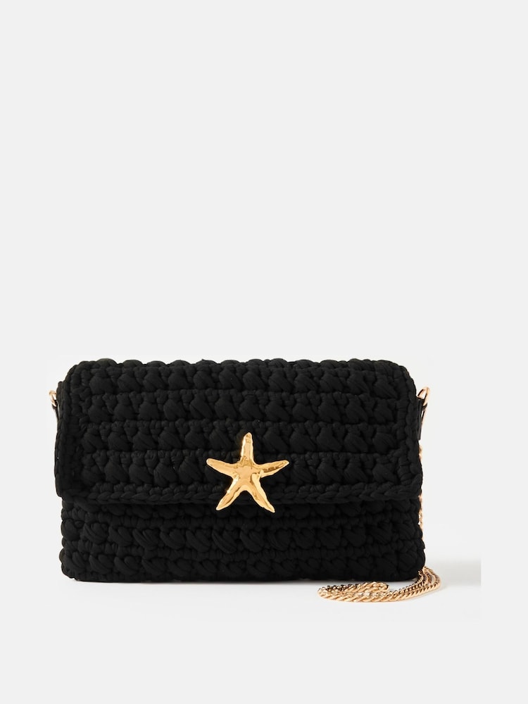 Mint Velvet Black Woven Crossbody Bag - Image 2 of 6