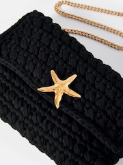 Mint Velvet Black Woven Crossbody Bag - Image 5 of 6