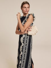 Mint Velvet Blue Shell Print 100% Cotton Midi Dress - Image 1 of 9