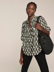 Mint Velvet Floral Print 100% Cotton Blouse - Imagen 2 de 9