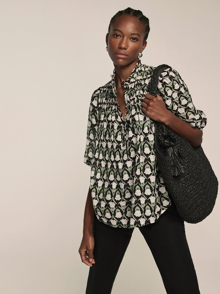 Mint Velvet Floral Print 100% Cotton Blouse - Imagen 2 de 9