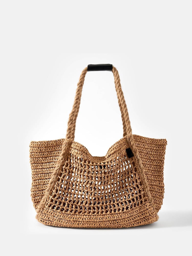 Mint Velvet Natural Woven Tote Bag - Image 1 of 5