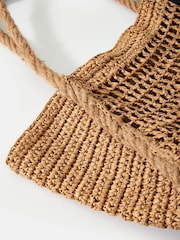 Mint Velvet Natural Woven Tote Bag - Image 4 of 5