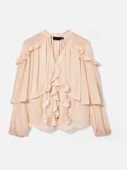 Mint Velvet Natural Cape Ruffle Blouse - Image 7 of 8