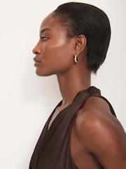 Mint Velvet Brown Satin Wrap Blouses - Image 6 of 8