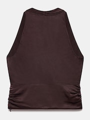 Mint Velvet Brown Satin Wrap Blouses - Image 8 of 8