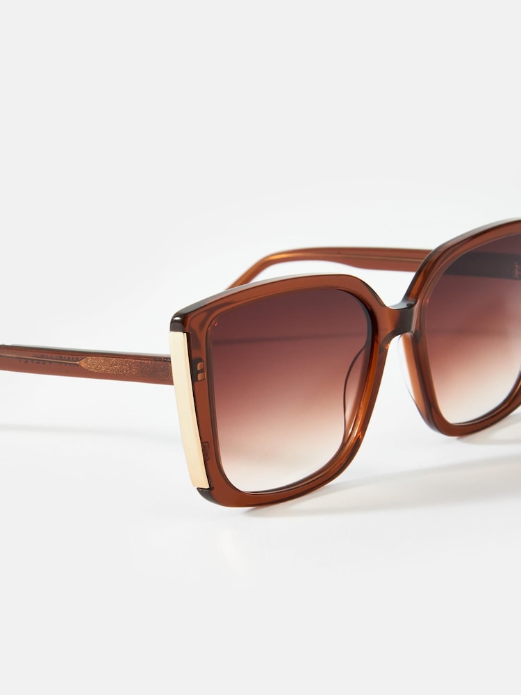Mint Velvet Brown Oversized Square Sunglasses - Image 4 of 4