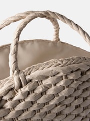 Mint Velvet Cream Woven Tote Bag - Image 2 of 4