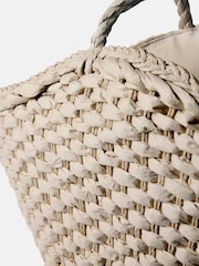 Mint Velvet Cream Woven Tote Bag - Image 3 of 4