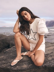 Mint Velvet White Knit Star Top - Image 1 of 8