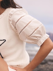 Mint Velvet White Knit Star Top - Image 6 of 8