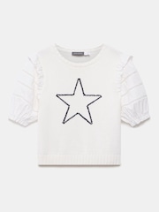 Mint Velvet White Knit Star Top - Image 7 of 8