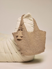 Mint Velvet Natural Oversized Tote Bag - Image 1 of 6