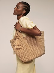 Mint Velvet Natural Oversized Tote Bag - Image 4 of 6