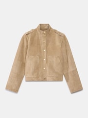 Mint Velvet Natural Suede Funnel Neck Jacket - Image 7 of 8