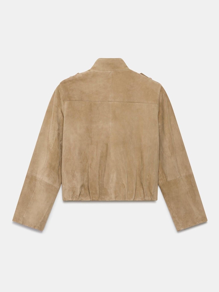 Mint Velvet Natural Suede Funnel Neck Jacket - Image 8 of 8