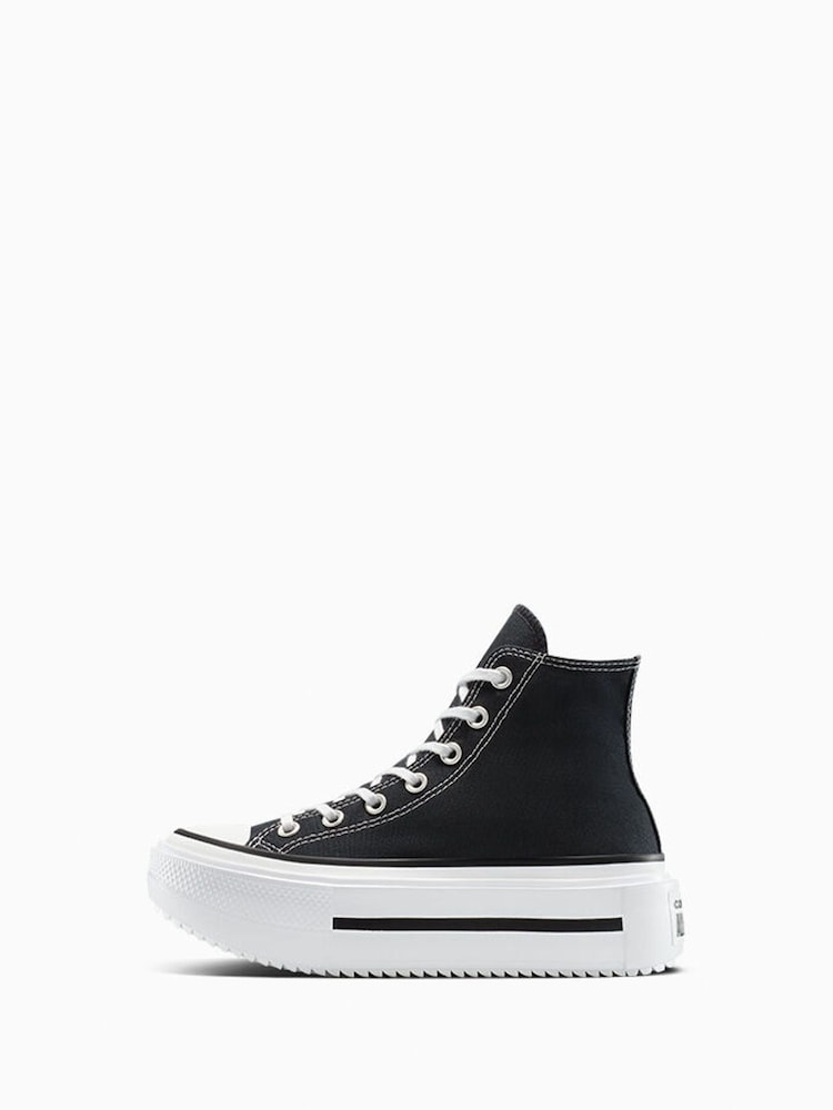 Converse Black Chuck Taylor Teen Lift Double Stack Trainers - Image 2 of 7