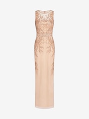 Adrianna Papell Pink Studio Beaded Column Long Dress - Image 5 of 5