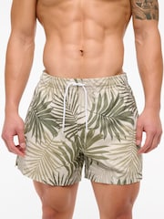 Abercrombie & Fitch Green Printed Pull On Swim Shorts - Image 1 of 7
