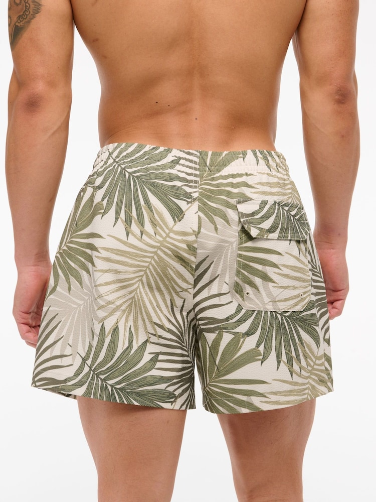 Abercrombie & Fitch Green Printed Pull On Swim Shorts - Image 2 of 7