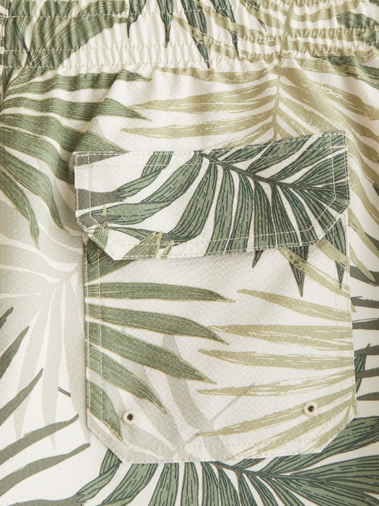 Abercrombie & Fitch Green Printed Pull On Swim Shorts - Image 7 of 7