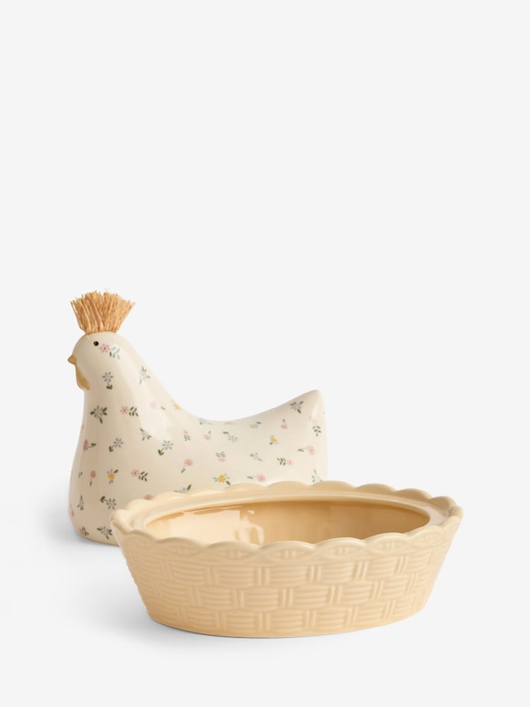 Cream Ceramic Chicken Egg House - Image 2 of 2 Cream Ceramic Chicken Egg House - Image 2 of 2