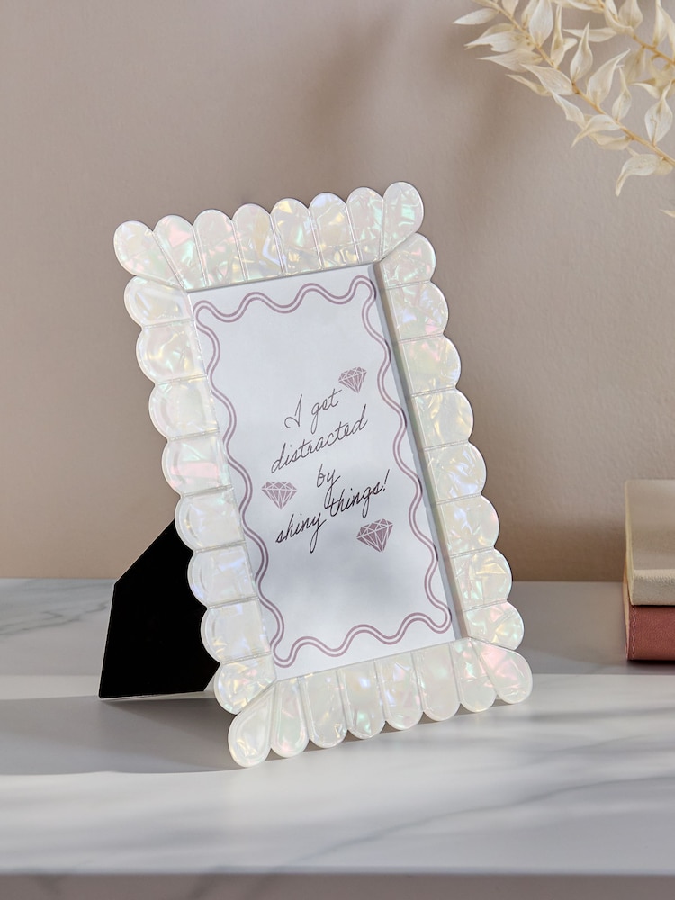 Moldura para foto com borda ondulada perolada - Imagem 1 de 4 Moldura para foto com borda ondulada perolada - Imagem 1 de 4