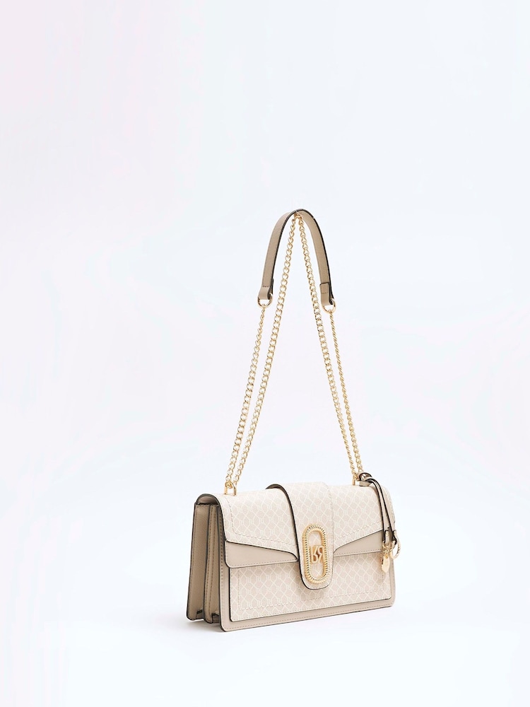 River Island Brown Panelled Shoulder Bag - Image 2 of 6 River Island Brown Panelled Shoulder Bag - Image 2 of 6