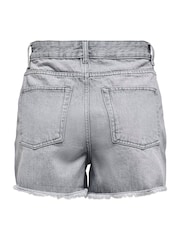 ONLY Grey High Waist Denim Shorts - Image 7 of 7