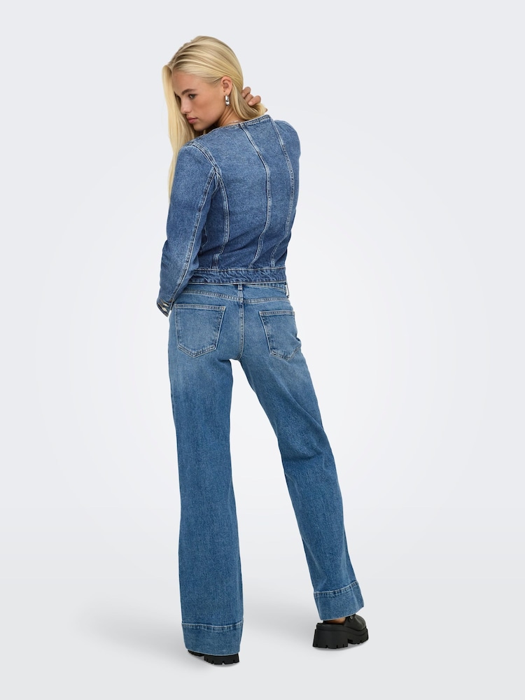 ONLY Round Collar Denim Jacket - Imagen 2 de 8 ONLY Round Collar Denim Jacket - Imagen 2 de 8