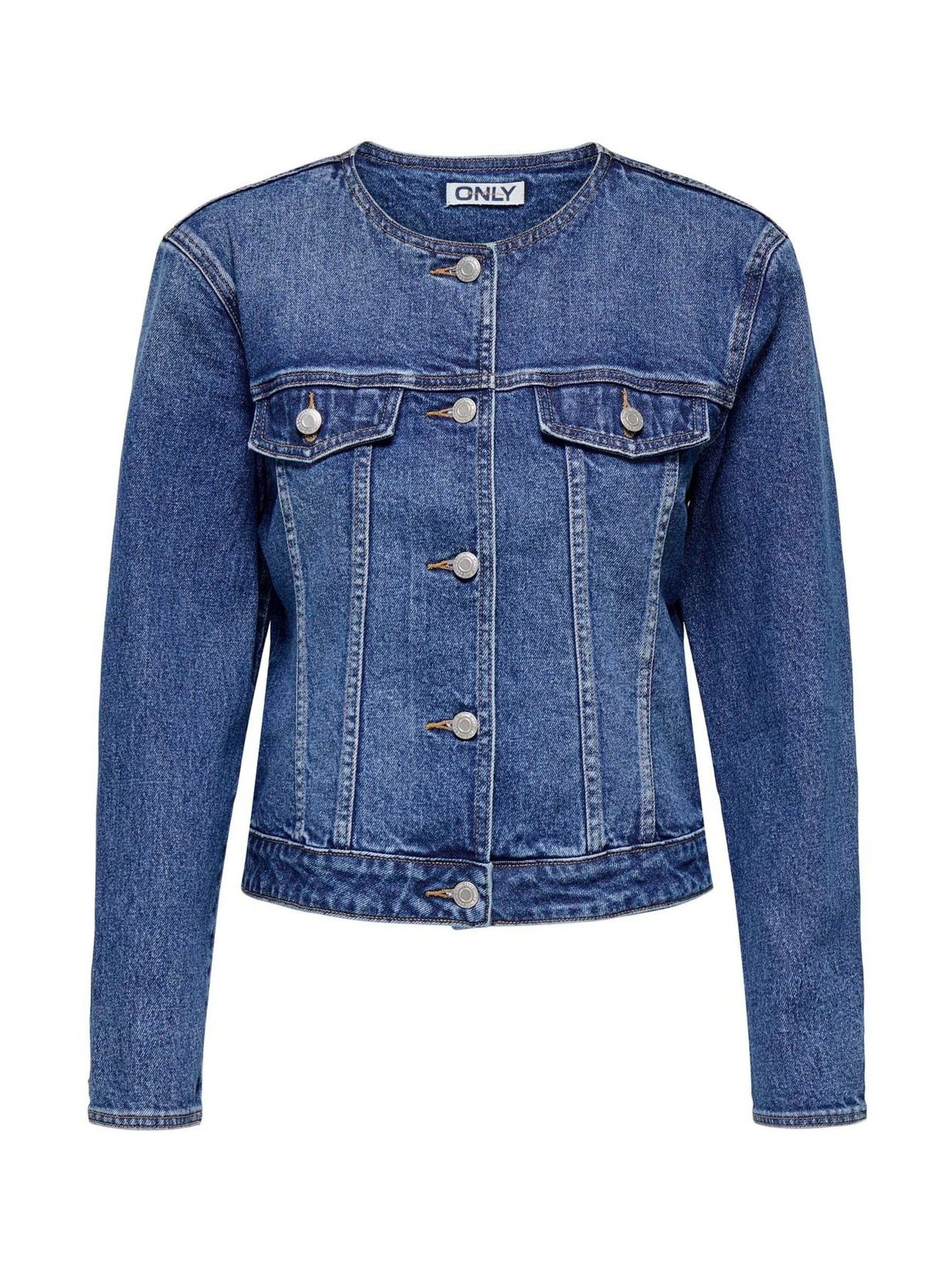 Buy ONLY Blue Round Collar Denim Jacket from Next USA