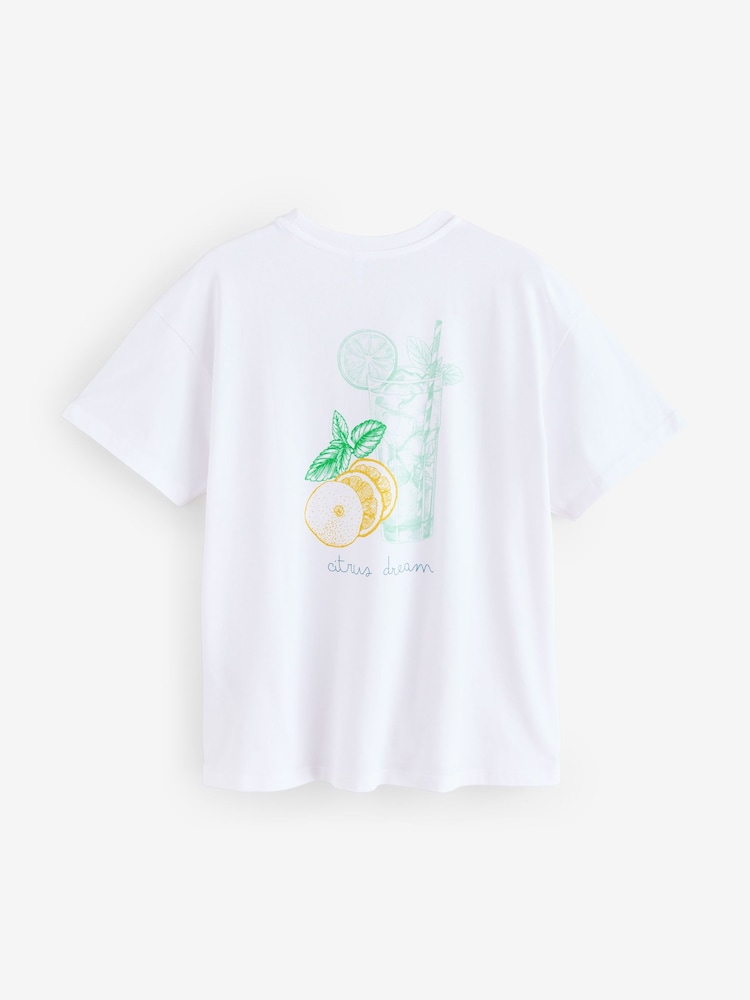 ONLY Lemon Print 100% Organic Cotton T-Shirt - Imagen 2 de 4